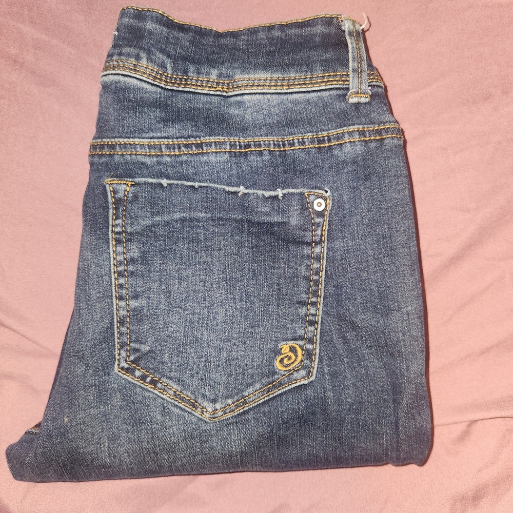 Indigo Rein Womens Size 7 Dark Wash Straight Leg Jeans W27 L27 Double Button